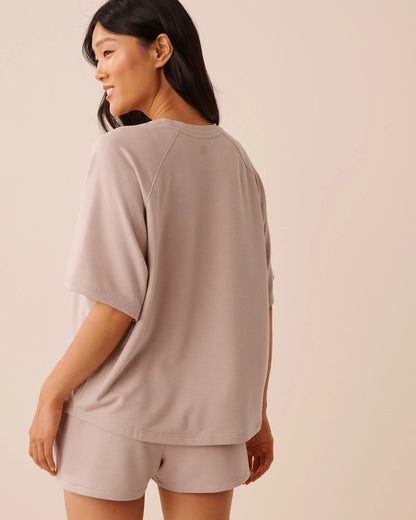 La Vie en Rose Mushroom Women French Terry Short Sleeve T-shirt SKU: 50100127_20011 Image 02