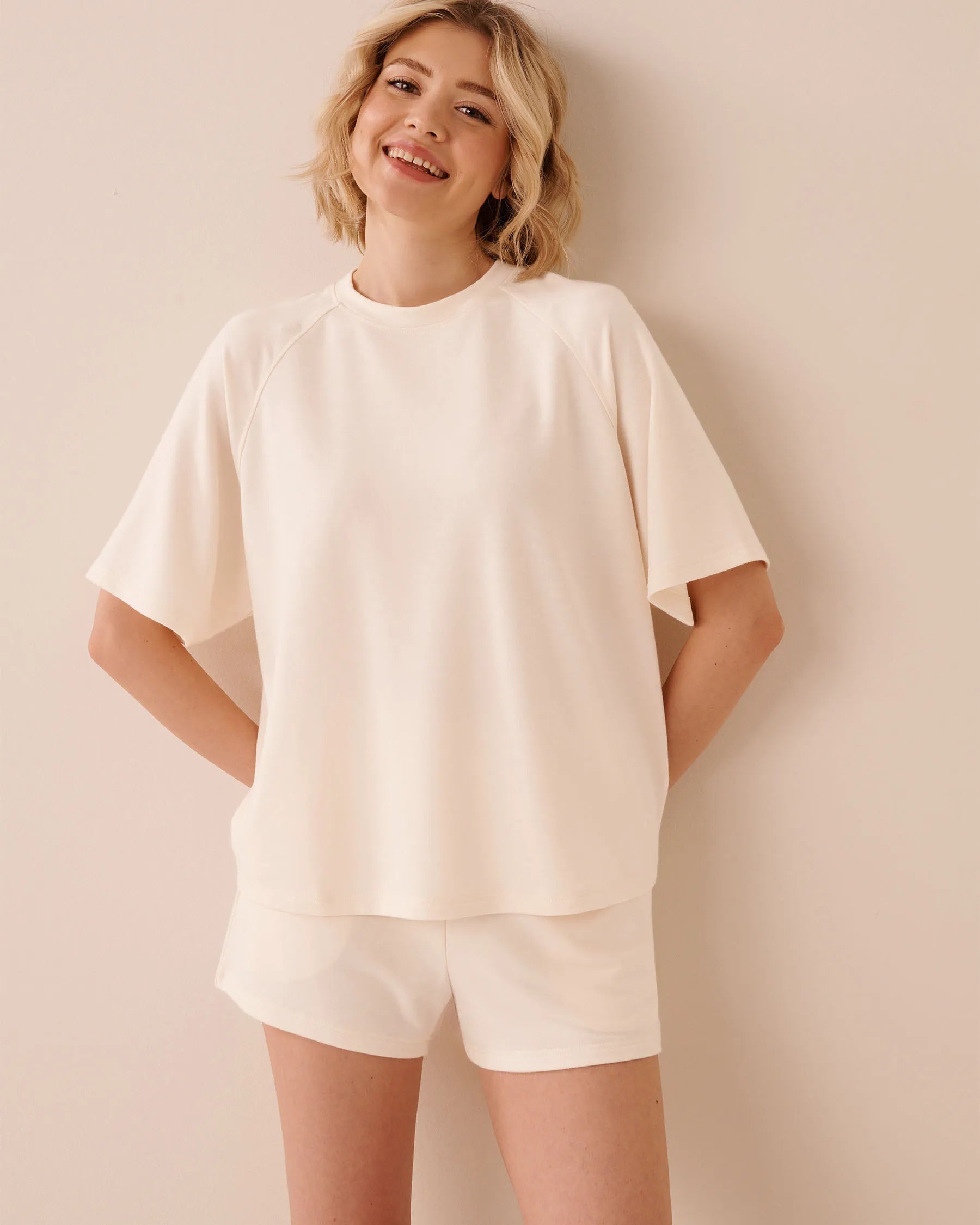 La Vie en Rose Buttercream Women French Terry Short Sleeve T-shirt SKU: 50100127_20120 Image 01