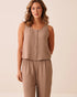 La Vie en Rose Brownie Women Button-Down Crinkle Cami SKU: 50100132_20129 Image 01