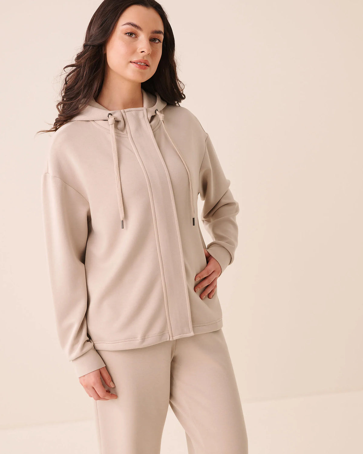 La Vie en Rose Mushroom Women Double-Knit Zip-Up Hoodie SKU: 50100136_20011 Image 02