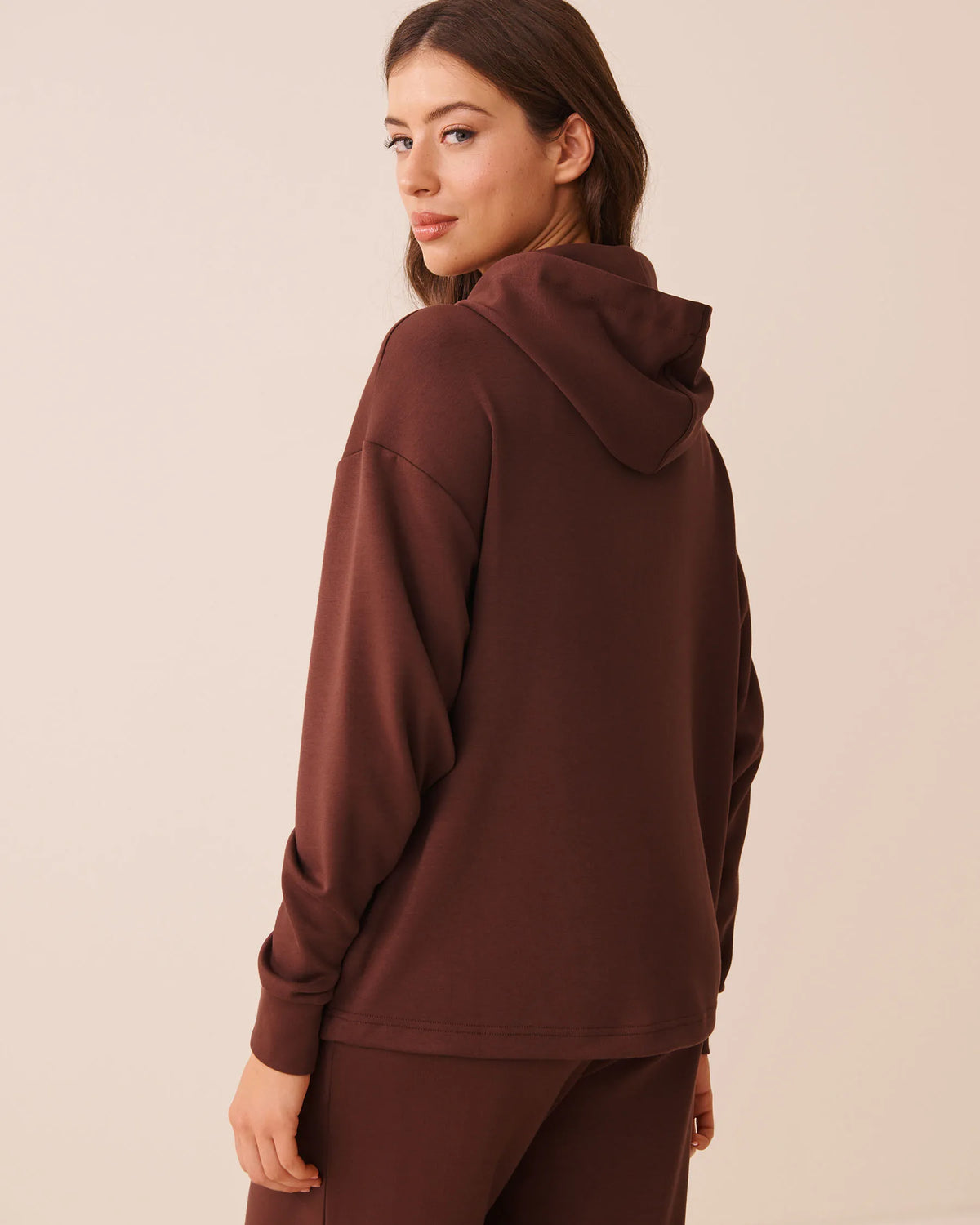 La Vie en Rose Brown Stone Women Double-Knit Zip-Up Hoodie SKU: 50100136_20131 Image 02
