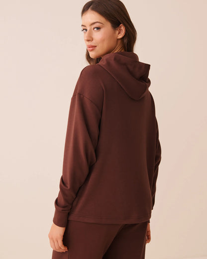 La Vie en Rose Brown Stone Women Double-Knit Zip-Up Hoodie SKU: 50100136_20131 Image 02