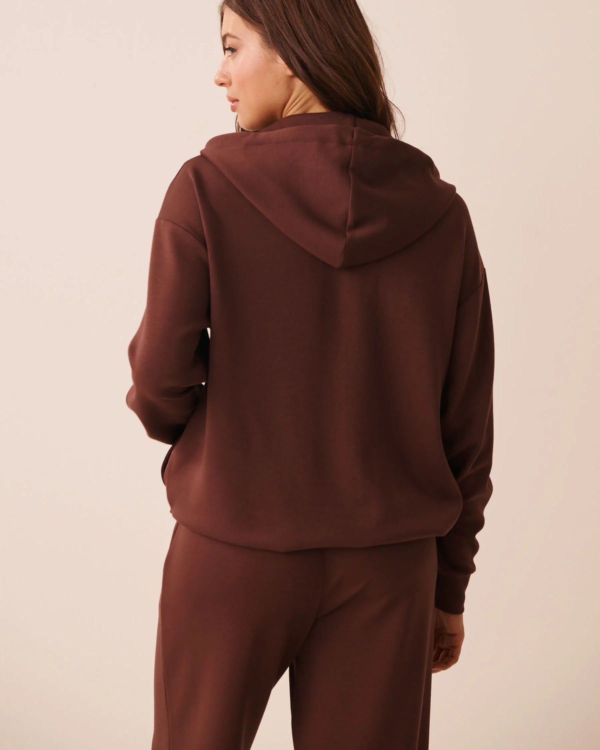 La Vie en Rose Brown Stone Women Double-Knit Zip-Up Hoodie SKU: 50100136_20131 Image 06