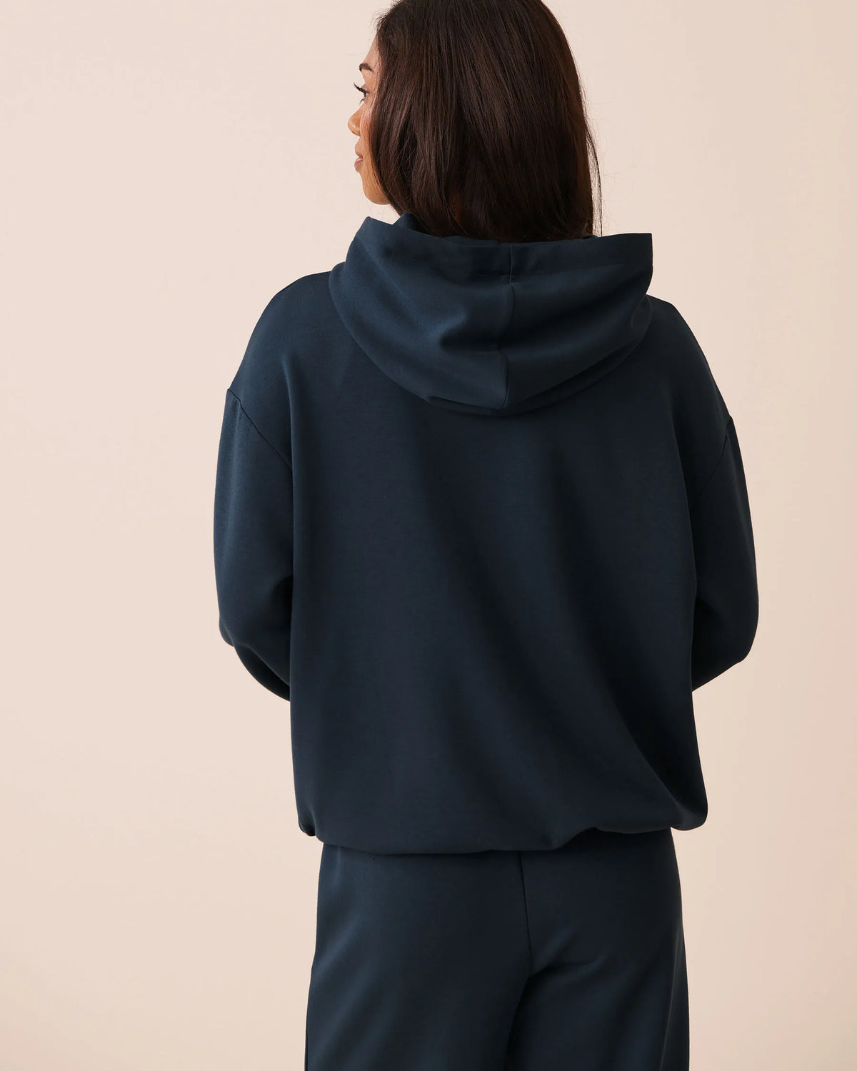 La Vie en Rose Midnight Navy Women Double-Knit Zip-Up Hoodie SKU: 50100136_40008 Image 05