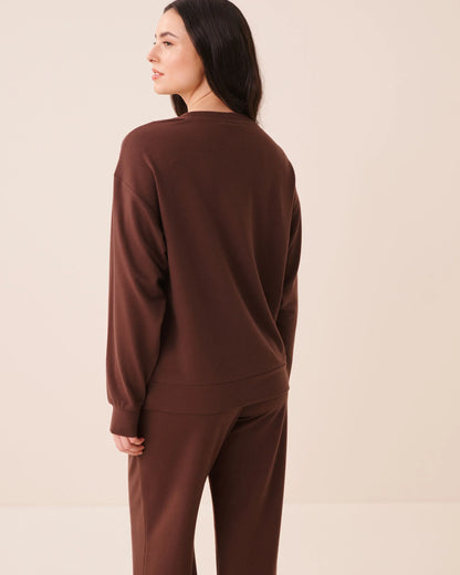 La Vie en Rose Brown Stone Women French Terry Sweatshirt SKU: 50100139_20131 Image 02