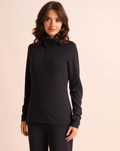La Vie en Rose Black Beauty Women Double-Knit Zip-Up Sweatshirt SKU: 50100143_00001 Image 01
