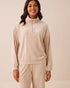 La Vie en Rose Mushroom Women Ribbed Velour Half-Zip Sweatshirt SKU: 50100144_20011 Image 01