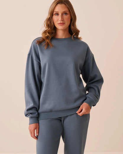 La Vie en Rose China Blue Women Terry Fleece Sweatshirt SKU: 50100145_40126 Image 03