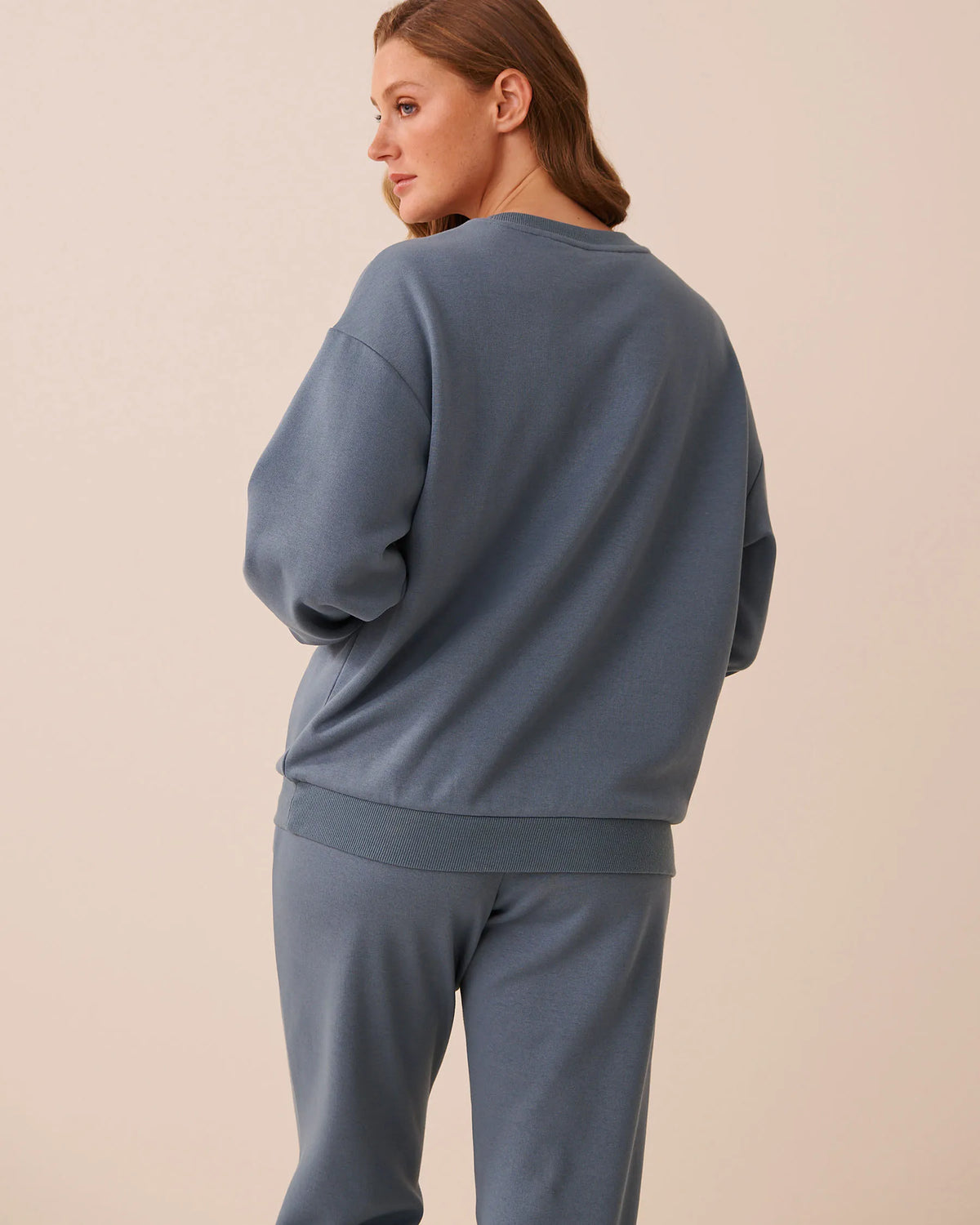 La Vie en Rose China Blue Women Terry Fleece Sweatshirt SKU: 50100145_40126 Image 04