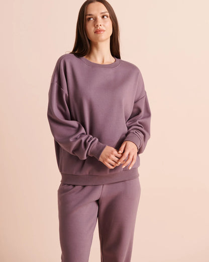 La Vie en Rose Black Plum Women Terry Fleece Sweatshirt SKU: 50100145_50006 Image 01