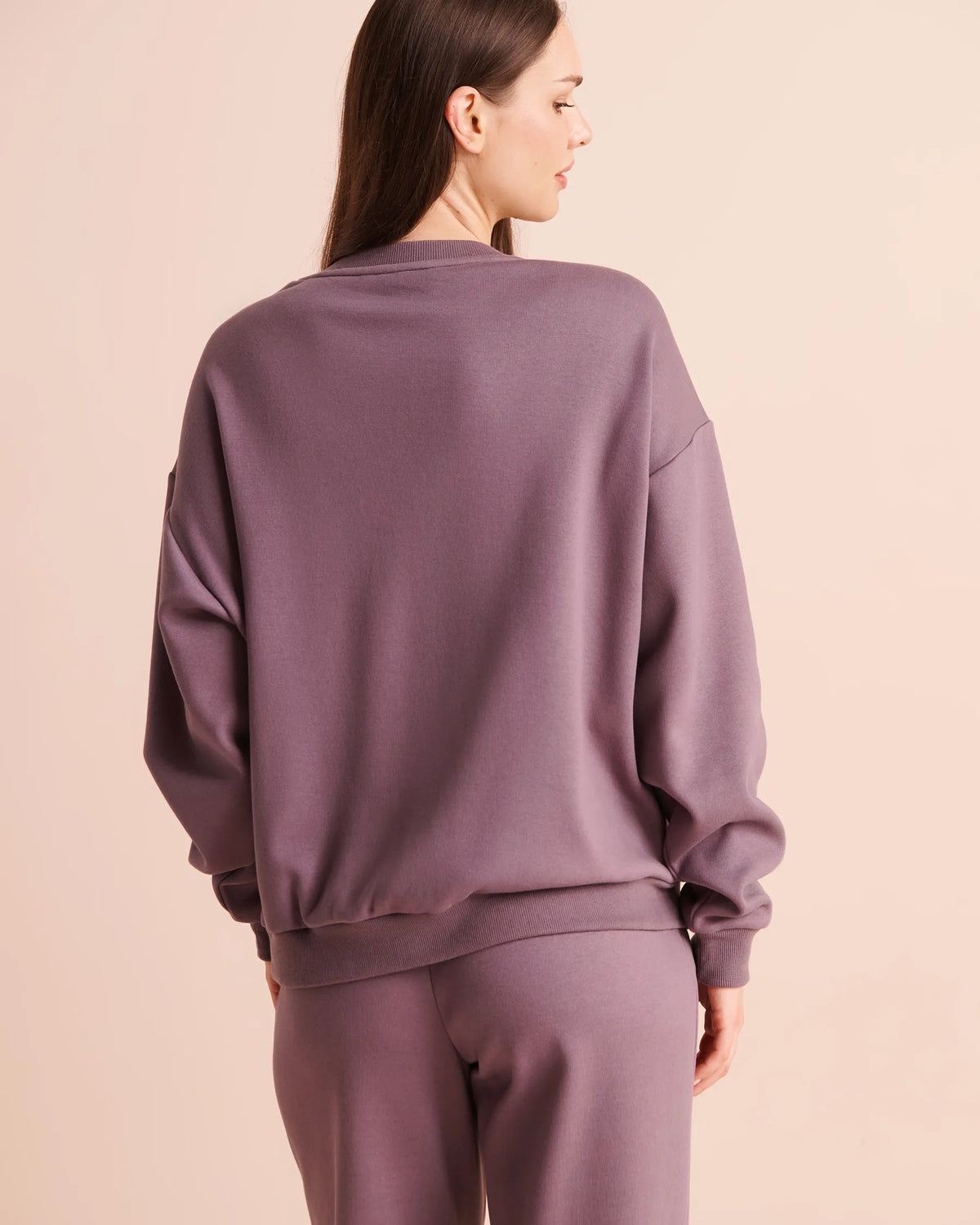 La Vie en Rose Black Plum Women Terry Fleece Sweatshirt SKU: 50100145_50006 Image 02
