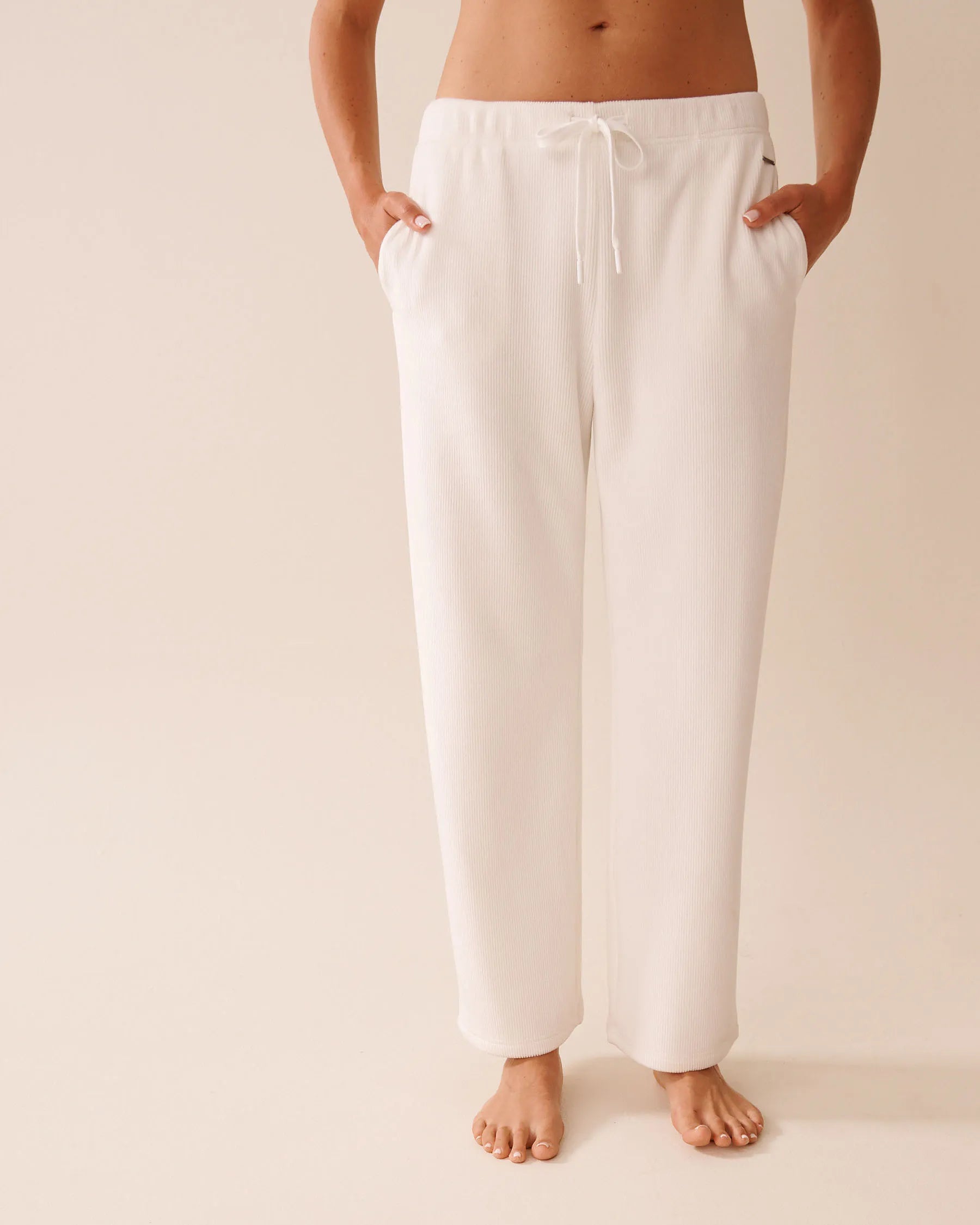 La Vie en Rose_Snow White_Heavy Ribbed Pants_50200104_10011_01