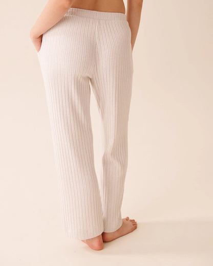 La Vie en Rose_Beige Mix_Ribbed Wide Leg Pants_50200105_20079_02