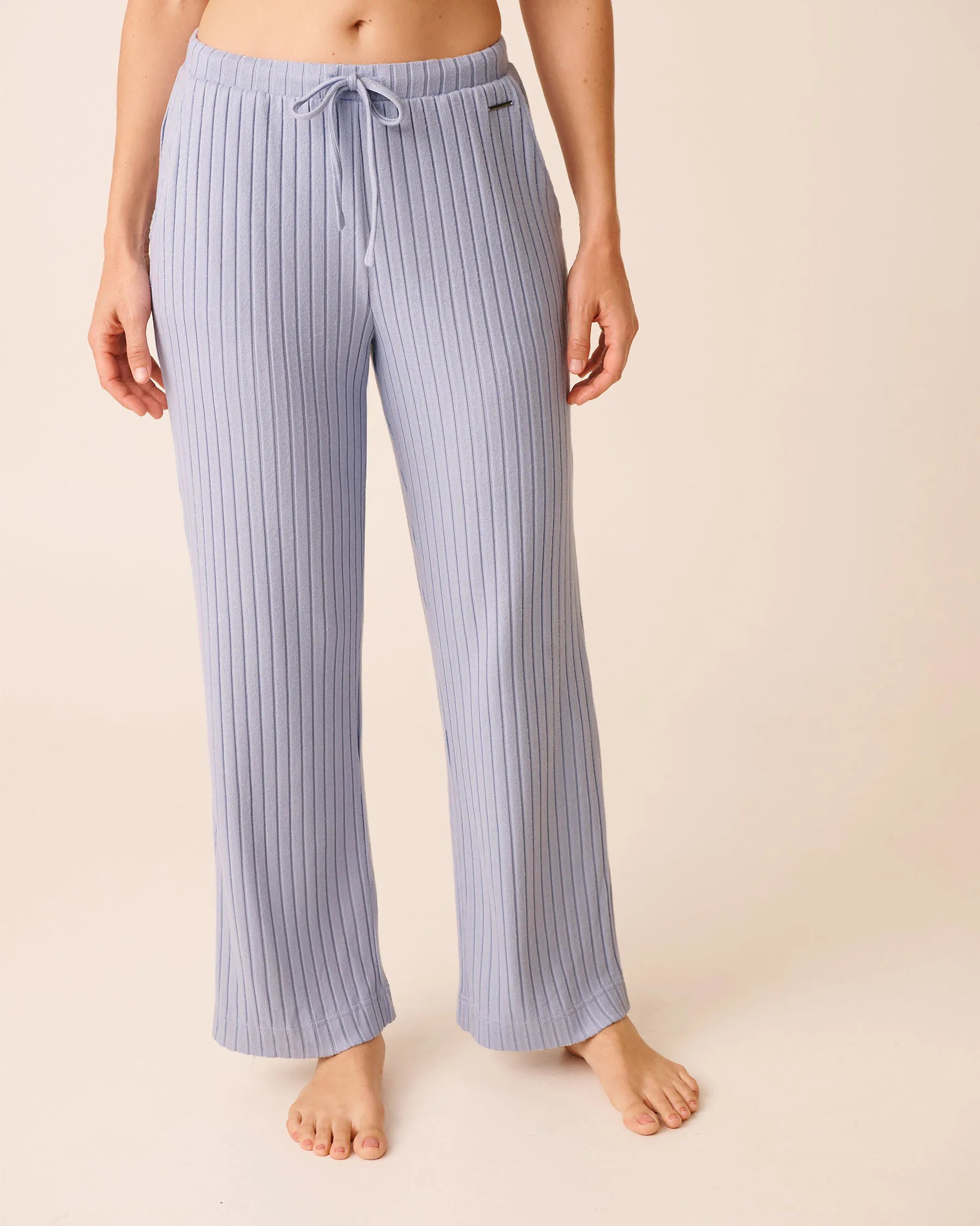 La Vie en Rose_Stonewash_Ribbed Wide Leg Pants_50200105_40011_01