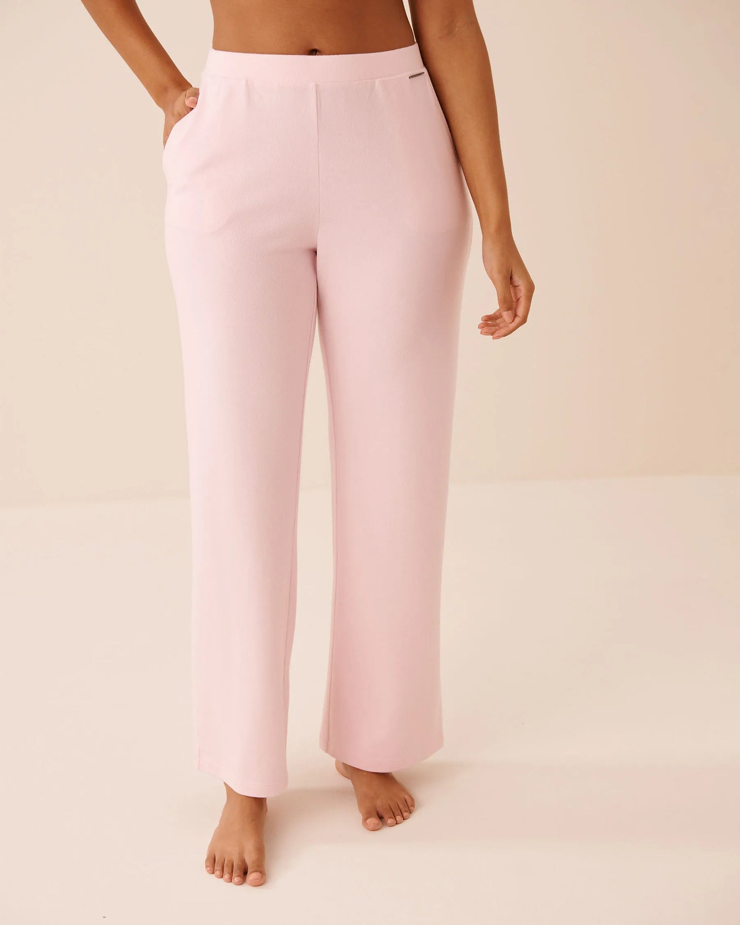 La Vie en Rose Chalk Pink Women Soft Knit Pants SKU: 50200112_60042 Image 01