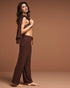 La Vie en Rose Brown Stone Women Ribbed Knit Pants SKU: 50200121_20131 Image 01