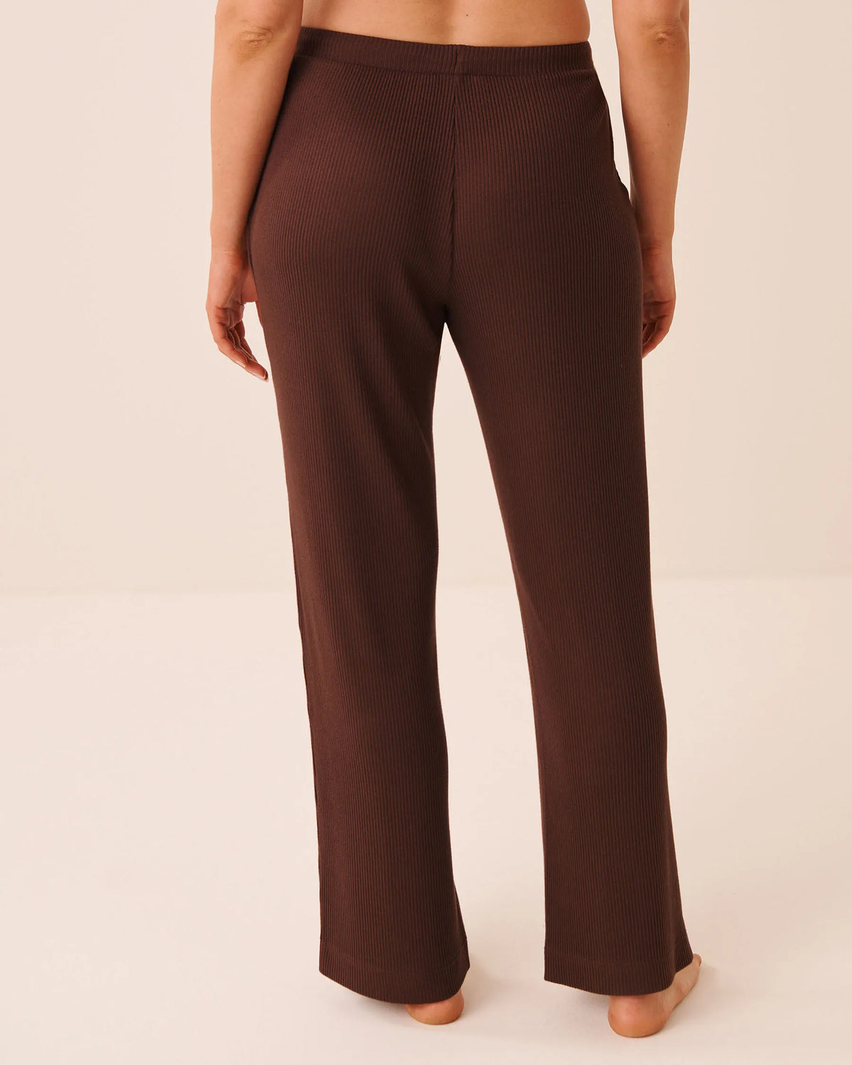 La Vie en Rose Brown Stone Women Ribbed Knit Pants SKU: 50200121_20131 Image 03