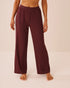 La Vie en Rose Burgundy Women Ribbed Modal Pants SKU: 50200124_50062 Image 01