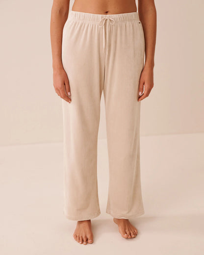 La Vie en Rose Mushroom Women Ribbed Velour Pants SKU: 50200126_20011 Image 01