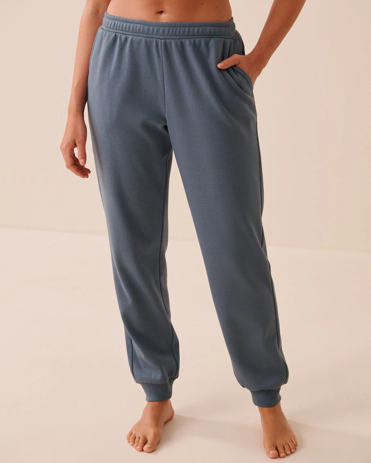 La Vie en Rose China Blue Women Terry Fleece Jogger Pants SKU: 50200127_40126 Image 01