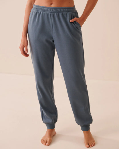 La Vie en Rose China Blue Women Terry Fleece Jogger Pants SKU: 50200127_40126 Image 01