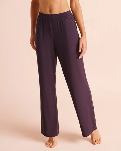 La Vie en Rose Plum Perfect Women Ribbed Modal Pants SKU: 50200128_50103 Image 01