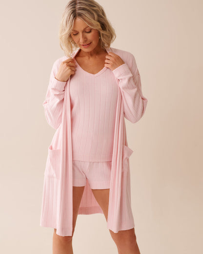 La Vie en Rose_Parfait Pink Mix_Ribbed Long Cardigan_50500015_60208_04