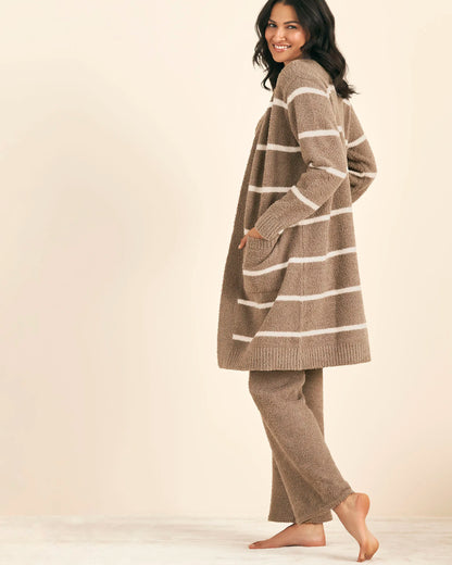 La Vie en Rose_Cinder &amp; Snow Stripes_Chenille Long Cardigan_50500016_P00449_02