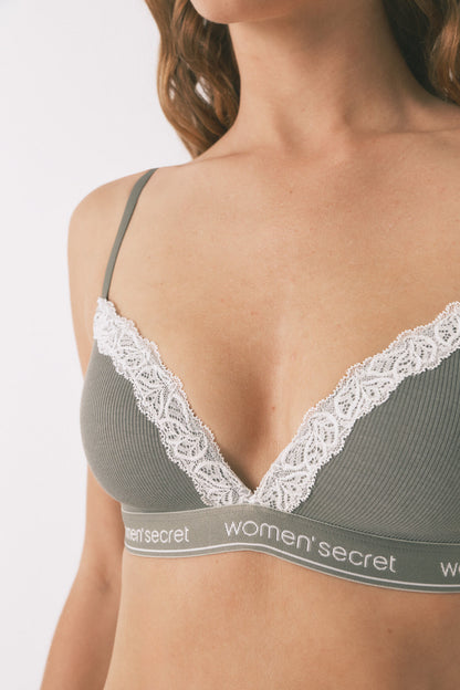 Women Secret_CHARMING Khaki Cotton Triangle Bra_5052285_91_05