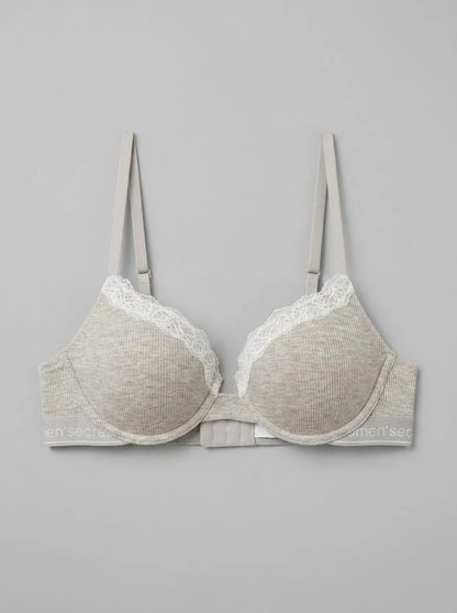 Women Secret Tan Women BEAUTIFUL Brown Ribbed Cotton Classic Bra in Different Cup Sizes SKU: 5053875_34 Image 00