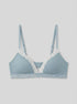 Women Secret Medium Blue Women CHARMING Green Ribbed Cotton Triangle Bra in Different Cup Sizes SKU: 5053883_15 Image 00