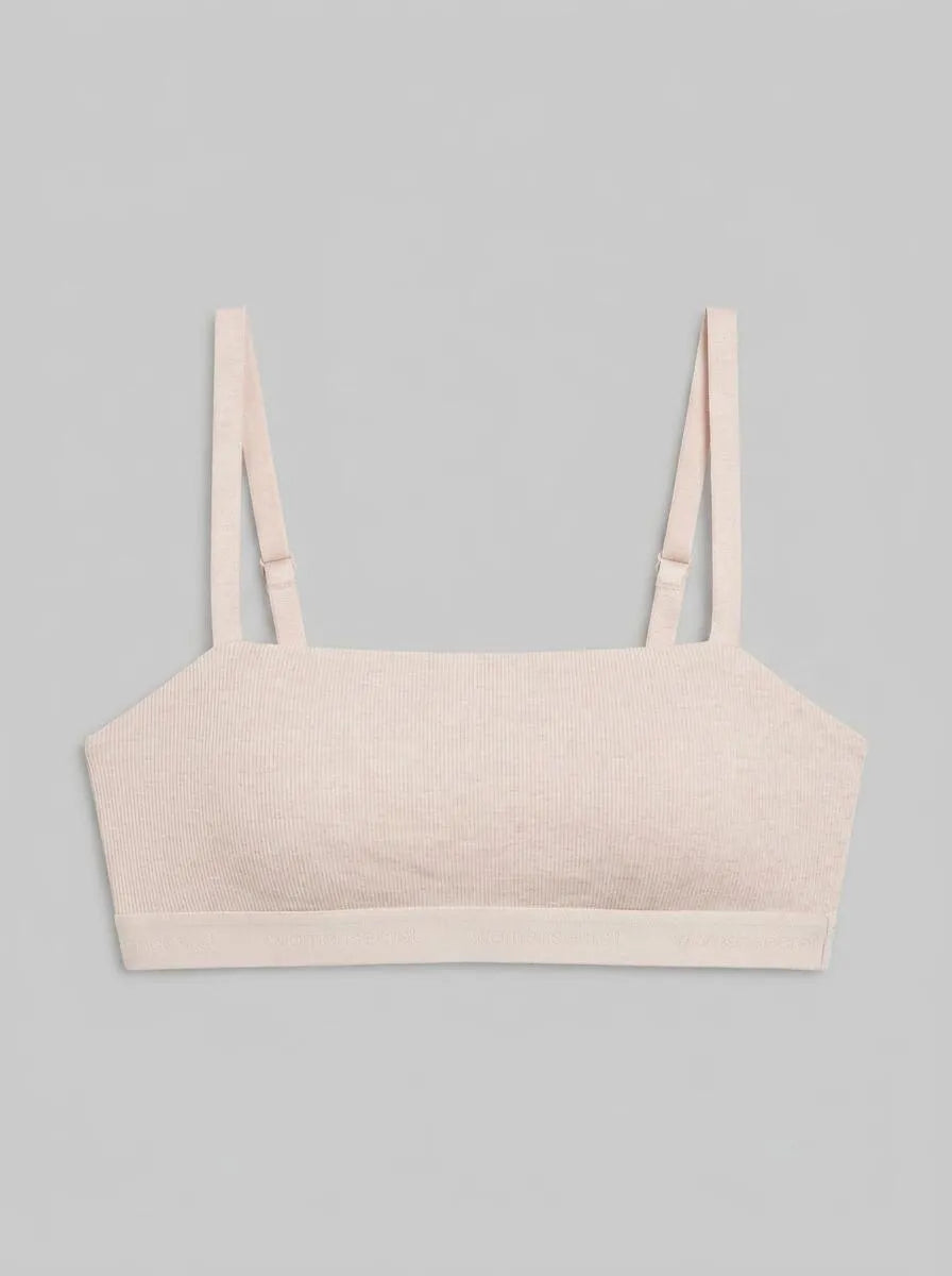 Women Secret Sand Women Beige Cotton Ribbed Bra Top SKU: 5053888_38 Image 00