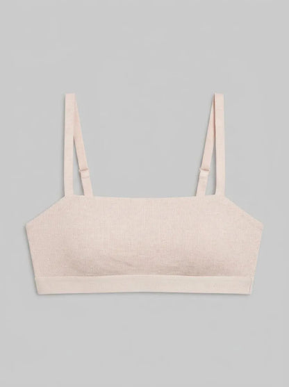 Women Secret Sand Women Beige Cotton Ribbed Bra Top SKU: 5053888_38 Image 00