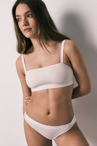 Women Secret Sand Women Beige Cotton Ribbed Bra Top SKU: 5053888_38 Image 04