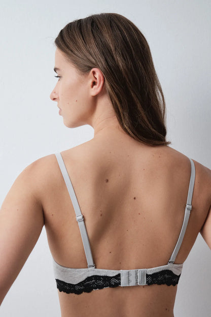 Women Secret Medium Grey Women Grey Cotton Push-Up Bra GORGEOUS in Different Cup Sizes SKU: 5054770_46 Image 04