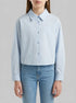Benetton Light Blue Girls Striped Boxy Fit Shirt SKU: 50N7CQ04N_903 Image 00