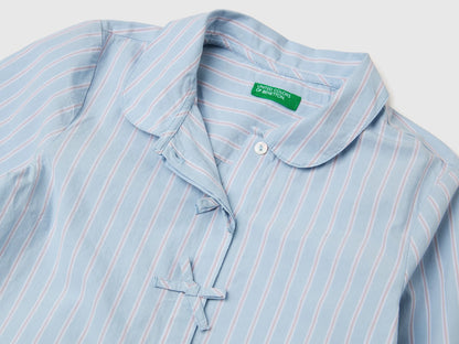 Benetton Light Blue Girls Striped Blouse with Bows SKU: 50N7GQ030_903 Image 03