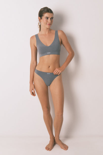 Women Secret_LOVELY Light Grey Ribbed Seamless Top_5102002_47_07