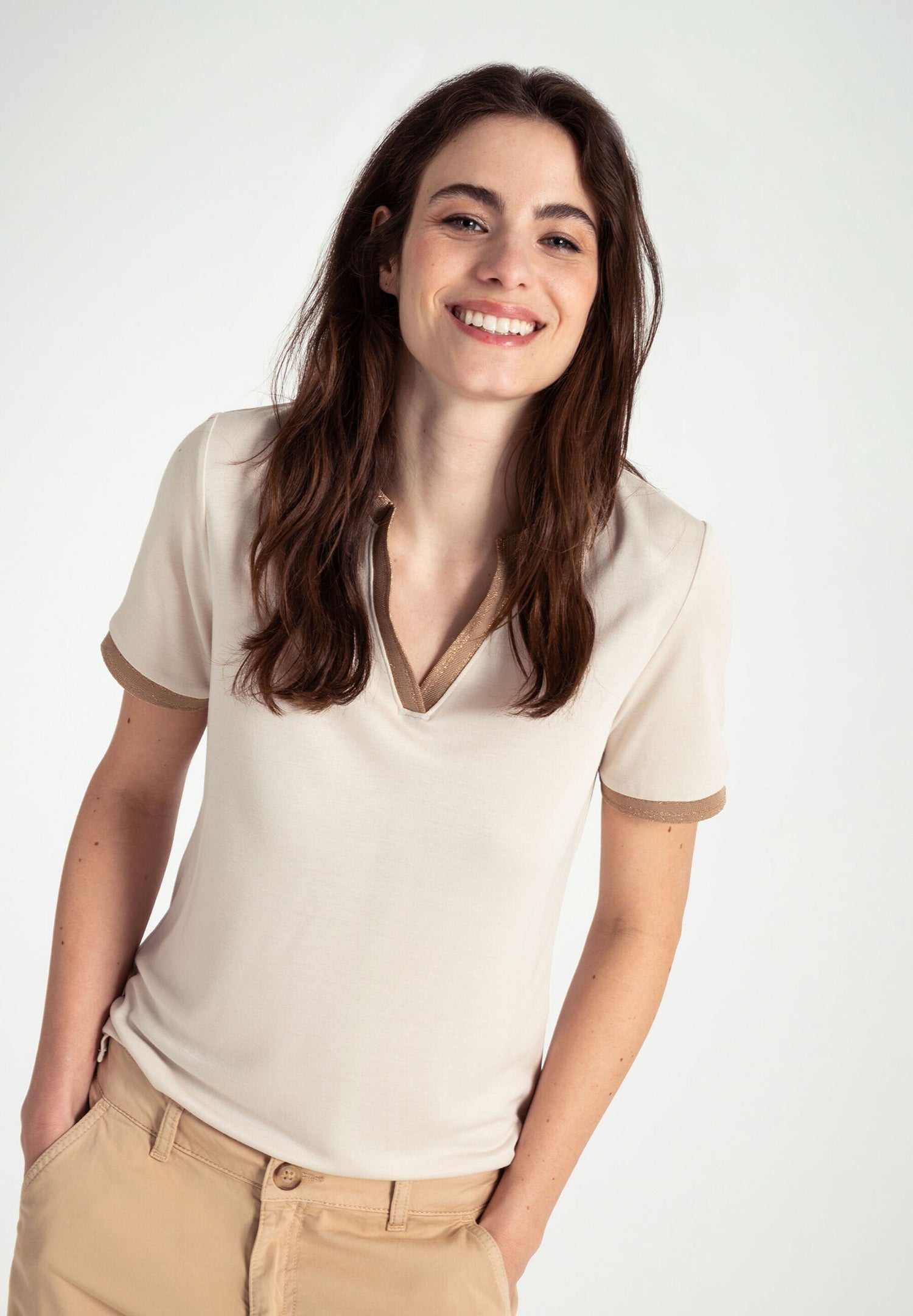 More &amp;  More_T-Shirt with Shiny Edge_51020057_0031_01