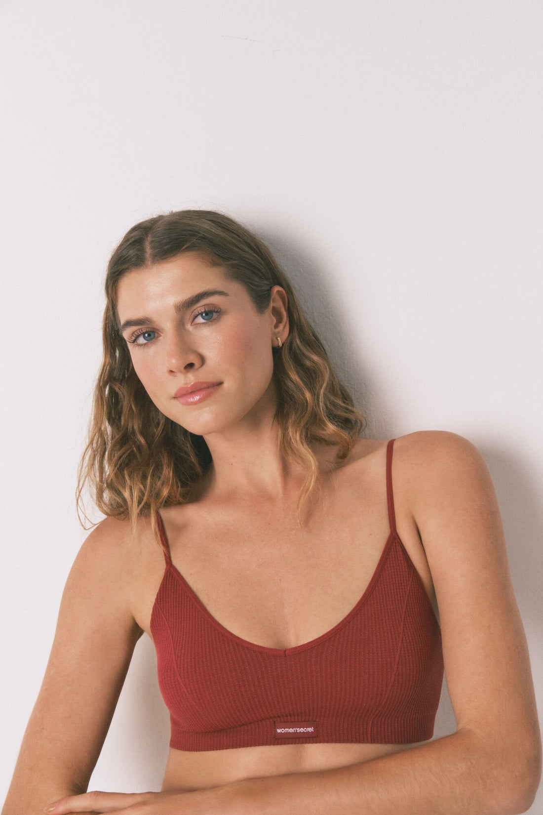 Women Secret_NATURAL Garnet Checkered Triangle Top_5102005_69_01