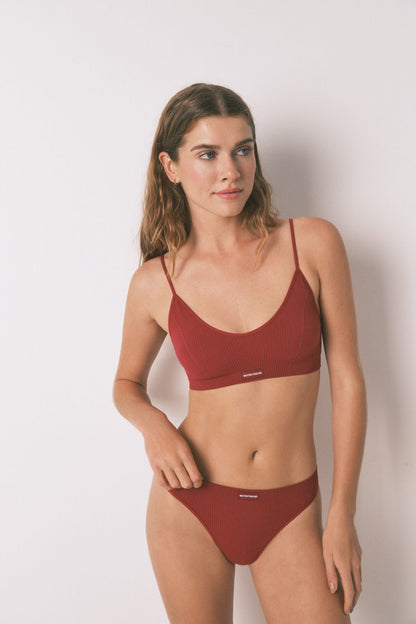 Women Secret_NATURAL Garnet Checkered Triangle Top_5102005_69_03