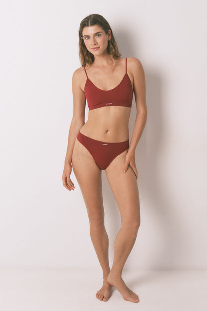 Women Secret_NATURAL Garnet Checkered Triangle Top_5102005_69_05