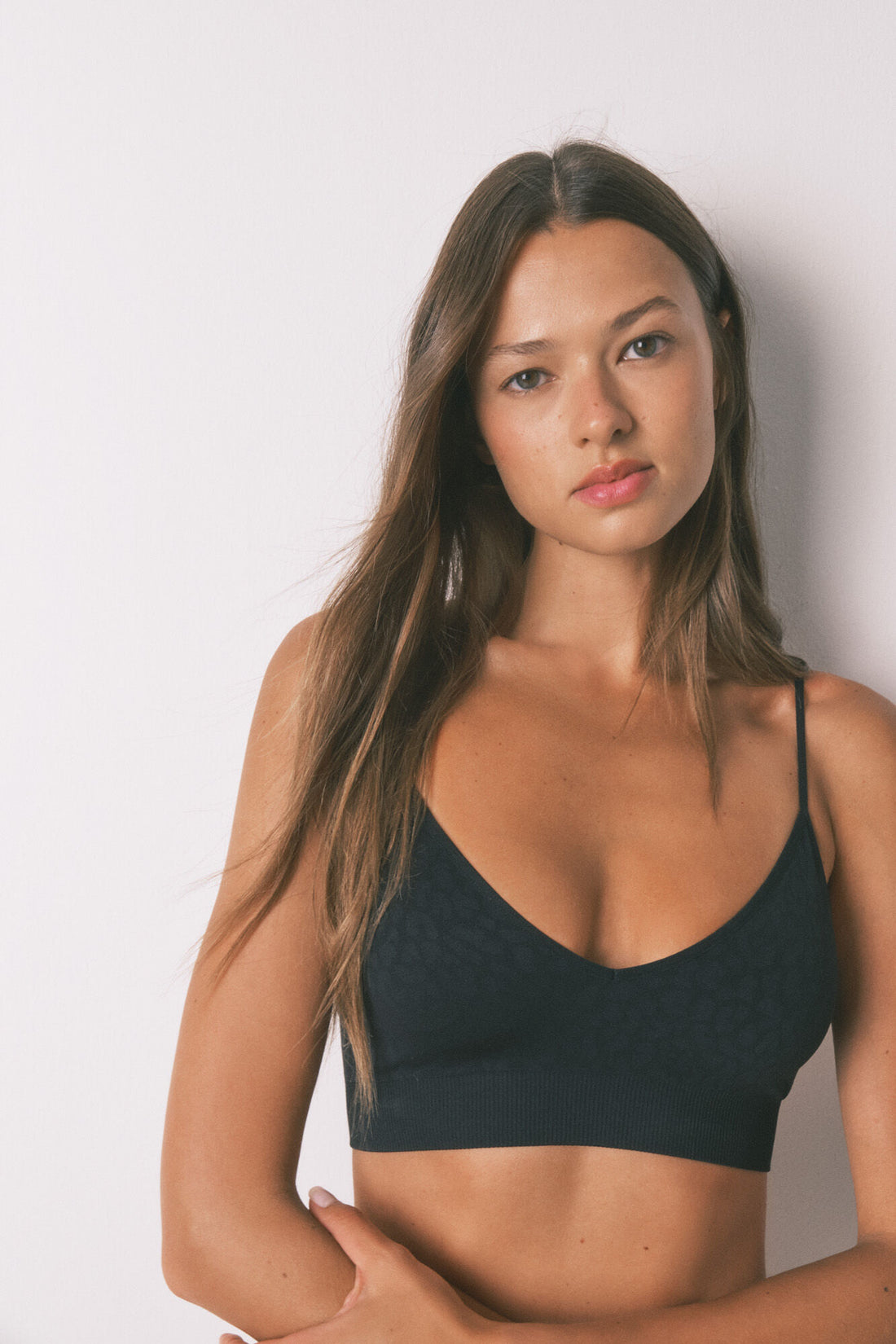 Women Secret_Black_NATURAL Seamless Top Animal Print Black_5102012_01_01