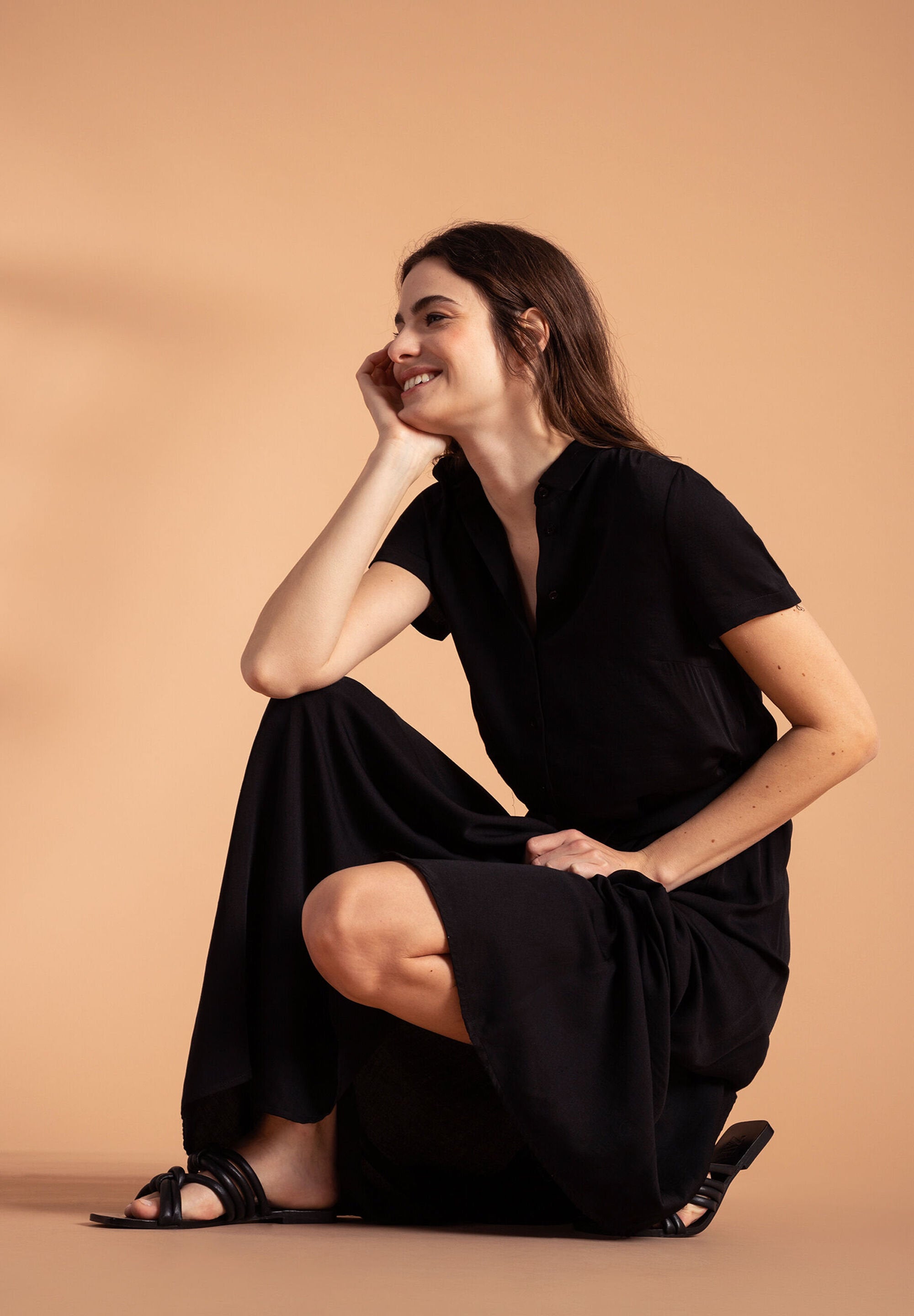 More &amp;  More_Black Long Shirt Dress_51023055_0790_03