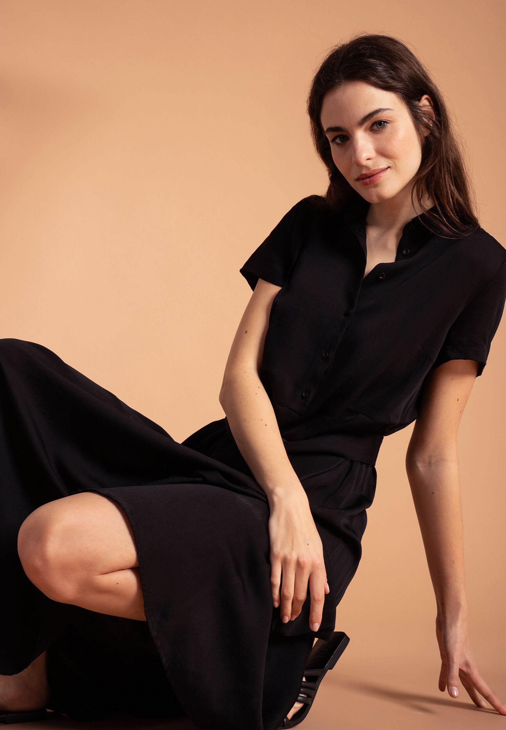 More &amp;  More_Black Long Shirt Dress_51023055_0790_04
