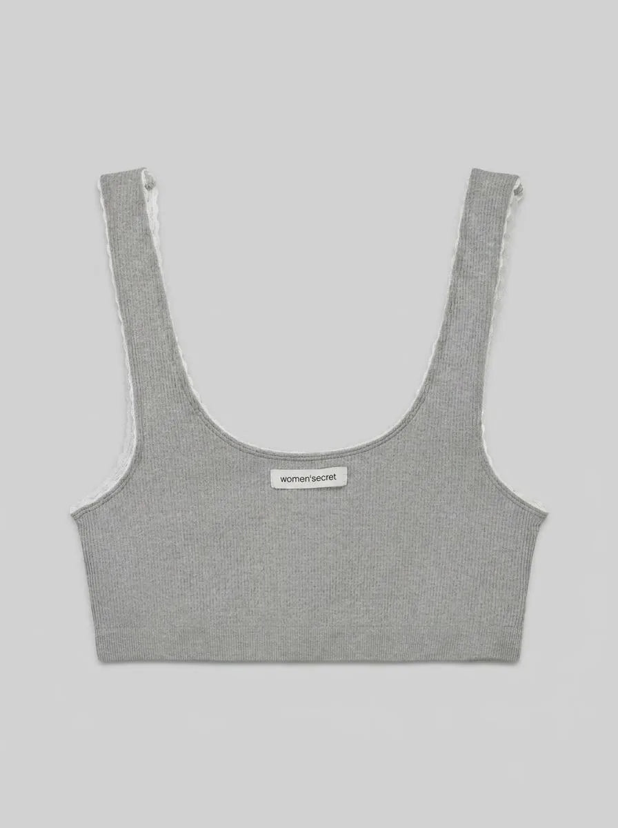 Women Secret_Medium Grey_Grey Seamless Ribbed Top_5103008_46_00