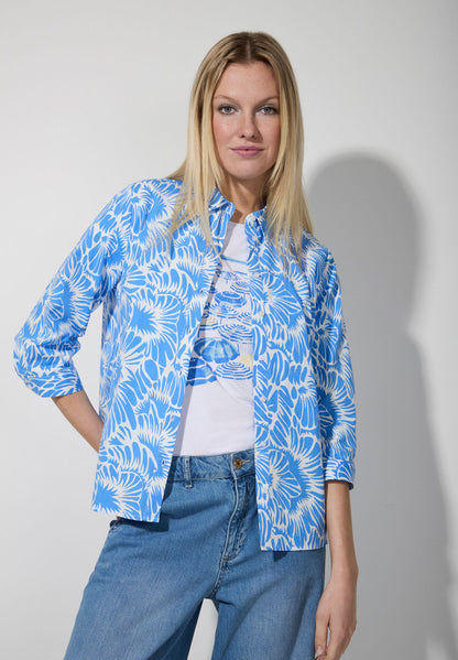More &amp;  More_Blue/White Print Blouse_51032002_1330_01