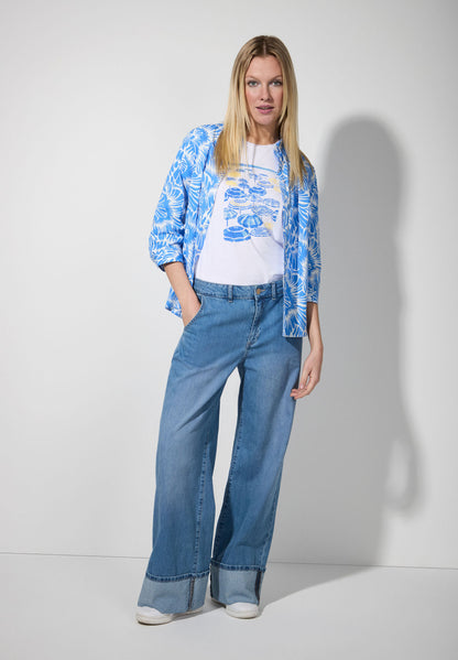 More &amp;  More_Blue/White Print Blouse_51032002_1330_02