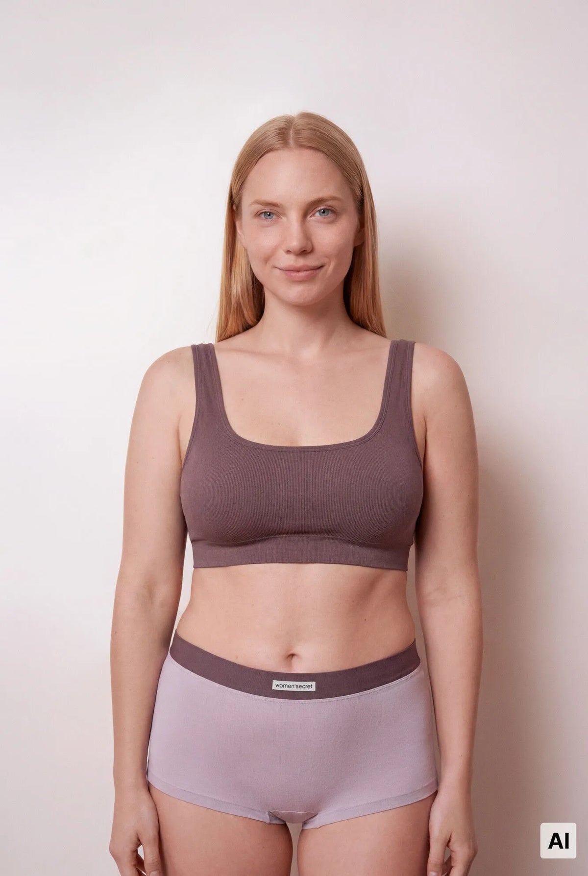 Women Secret Purple/Lilac Women Purple Seamless Ribbed Long Top SKU: 5104040_77 Image 05