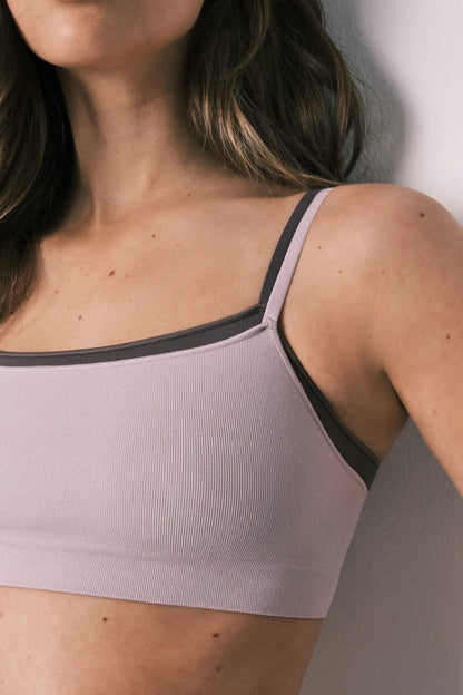 Women Secret Purple/Lilac Women Lilac Seamless Ribbed Top SKU: 5104047_75 Image 02
